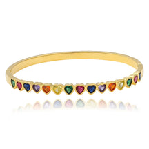 Bracelete Multi Corações Cravação Inglesa Folheado a Ouro 18k