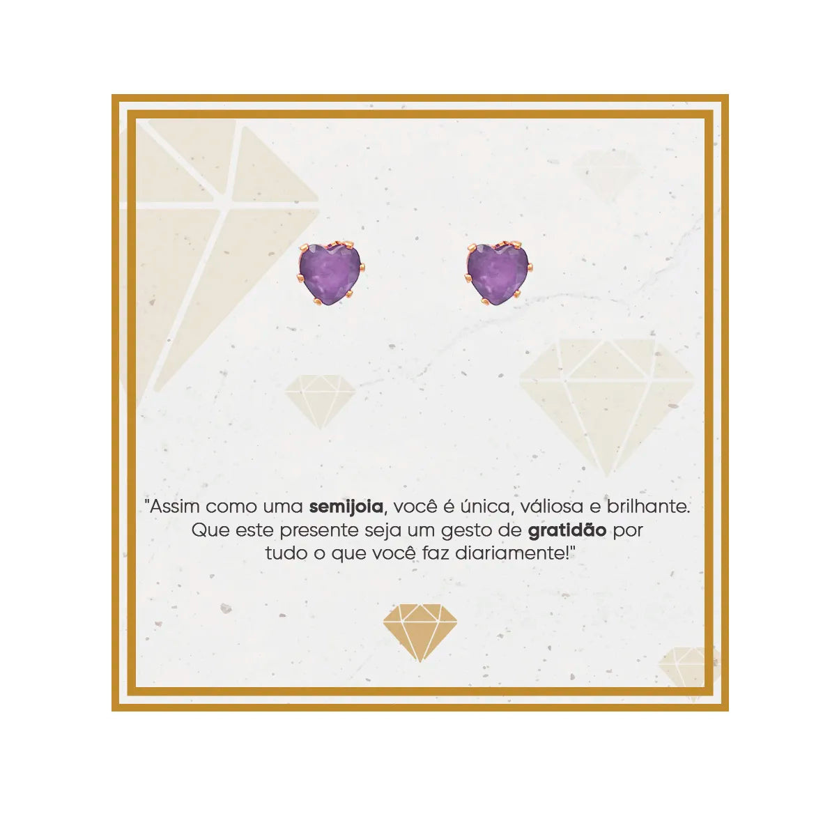 Brinco Pequeno Coração 6mm Zircônia Folheado a Ouro 18k + Cartela