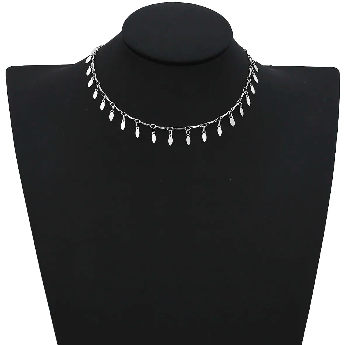 Colar Choker Pendentes de Folhas Lisas Folheado