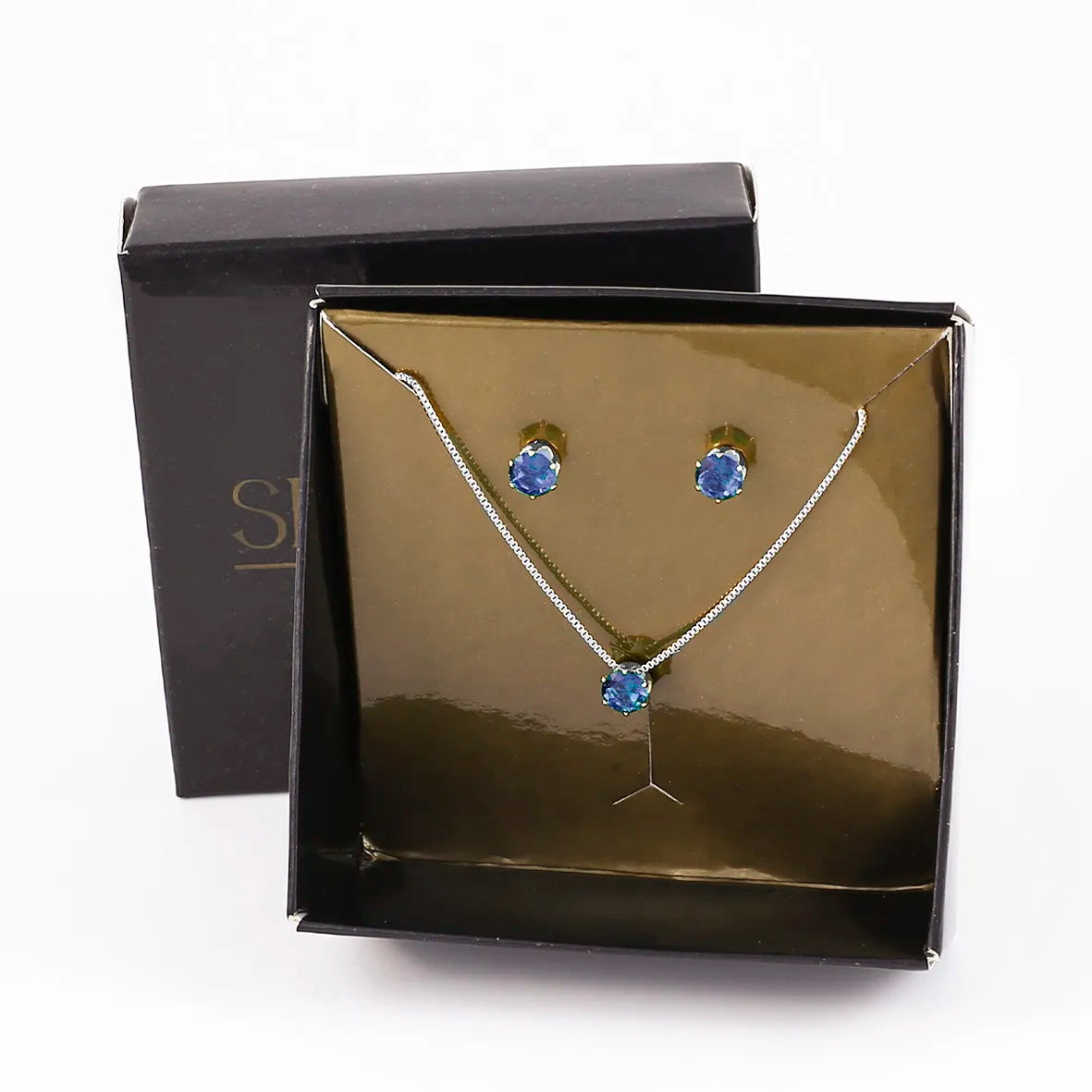 Conjunto Redondo Ponto Luz Zircônia Folheado a Prata 1000 + Caixa